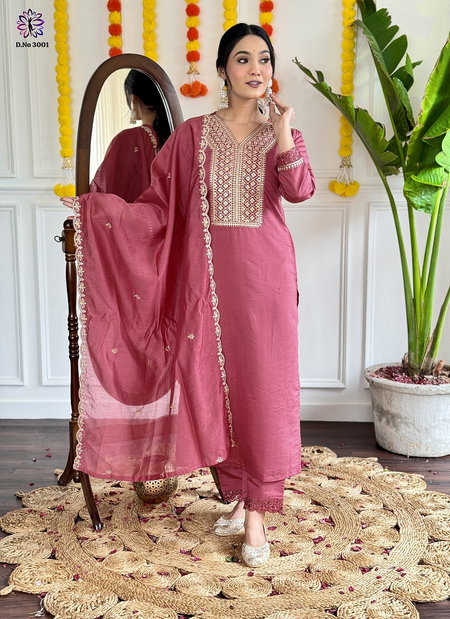 KF 3001 Kalaai Viscose Chanderi Kurti With Bottom Dupatta Orders In India